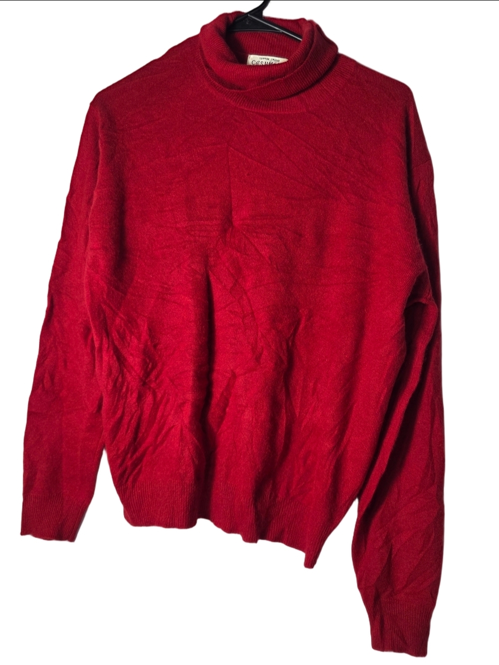 Cashmere Sutton Studio Red Turtleneck Sweater Large Cozy Vintage